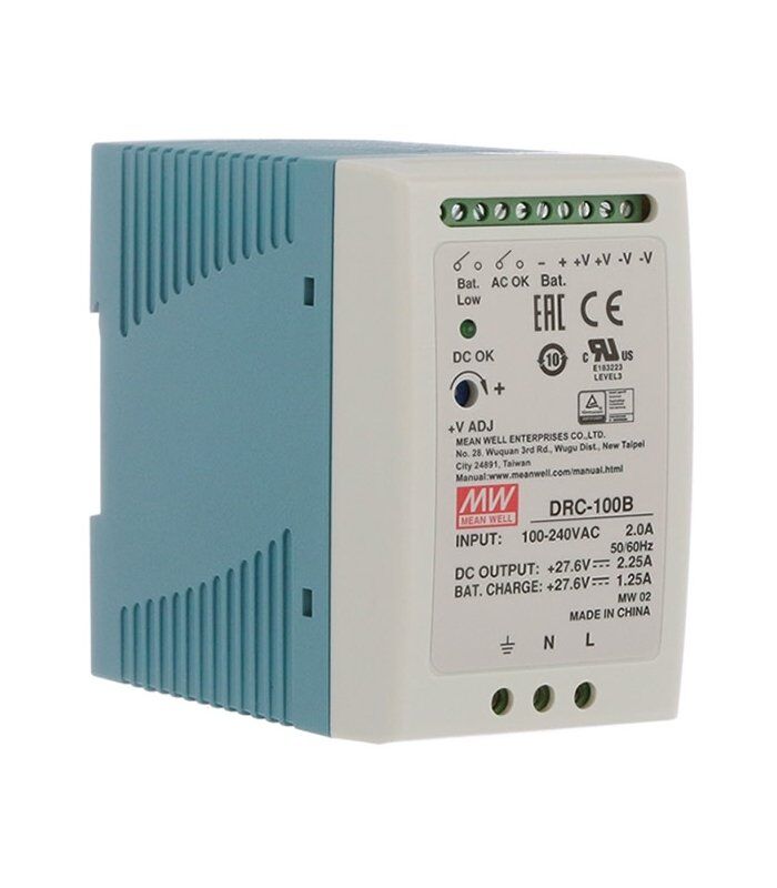 DRC-100B 27.6Vdc 2.25Amp-27.6Vdc 1.25Amp MEANWELL |