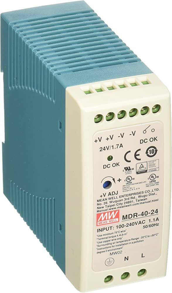 MDR-040-24 MDR4024 24Vdc 1.70Amp DIN Rail MEANWELL |