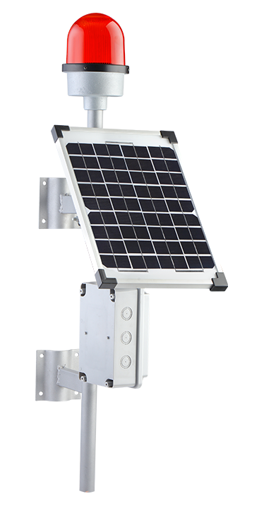 SNT-U125-SL25 20 W SOLAR PANELLİ METAL UÇAK İKAZ LAMBASI GÜNEŞ ENERJİSİ
