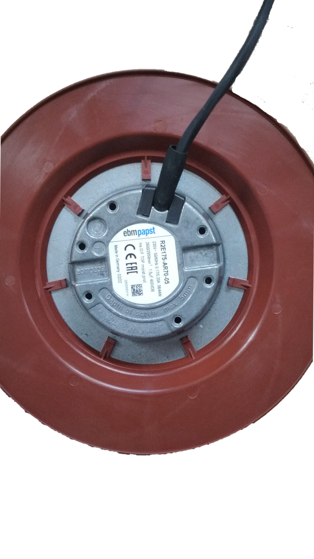 R2E175-AR70-05 AC; radial; 230VAC; Ø175x68mm; ball bearing; 2600rpm; IP44 EBMPAPST