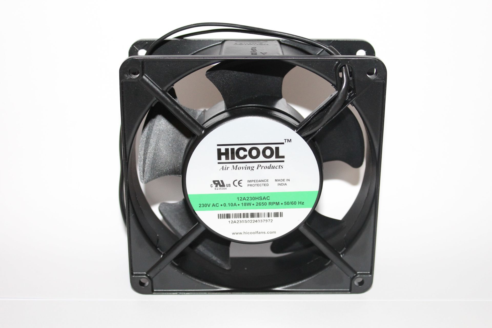 12A230HSAC  AC AKSİYEL FAN/ 120x120x38mm Kare Fan/Bilezikli  230VAC HİCOOL