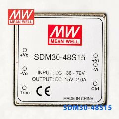 SDM30-48S15  36~72Vdc>+15Vdc 2.0Amp