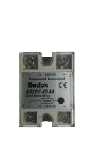 BSSRE-40AA BEDOK 80-250VAC Tetikleme,24-380VAC Çıkış Voltajı,40A Monofaze SOLİD STATE RELAY(SSR Röle)