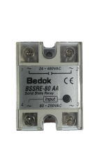 BSSRE-80AA BEDOK 80-250VAC Tetikleme,24-380VAC Çıkış Voltajı,80A Monofaze SOLİD STATE RELAY(SSR Röle)