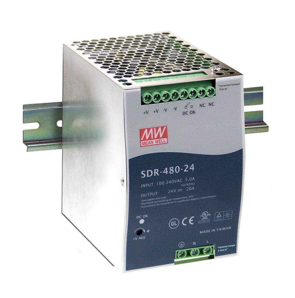 SDR-480-24  24Vdc 20.0Amp DIN Rail