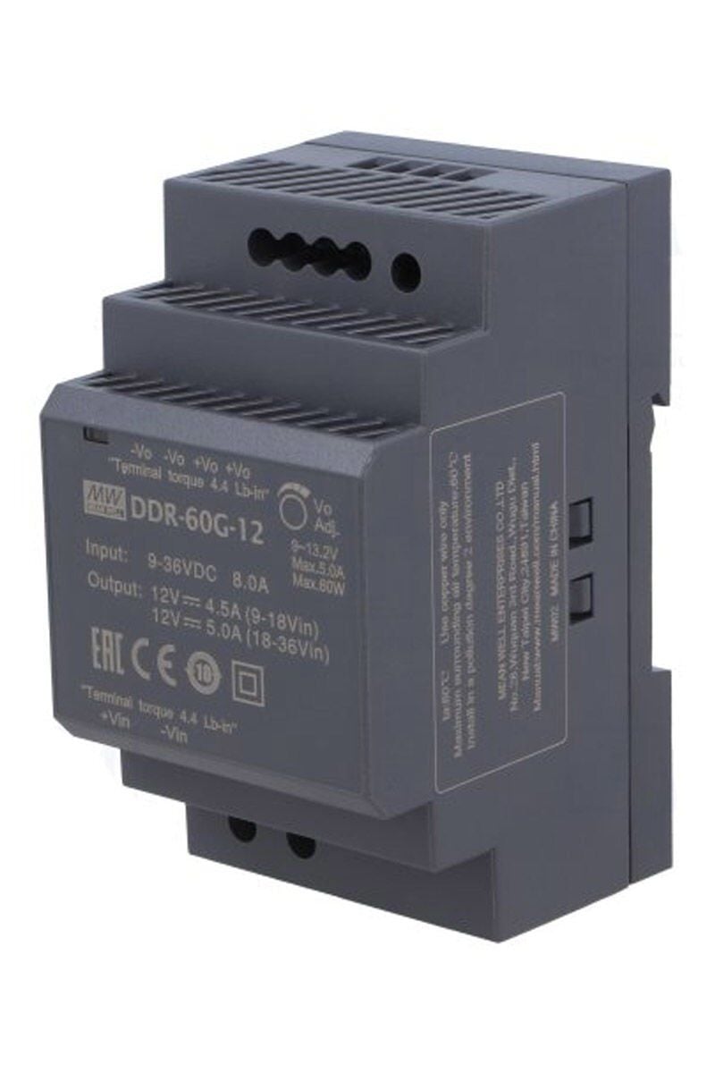MEANWELL DDR-060G-12 12V 5.0A Ray Tipi Güç Kaynağı