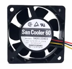 Sanyo Denki 9A0612D403 DC Fan 12V 60x60x25 mm - San Ace 60 / Sensörlü
