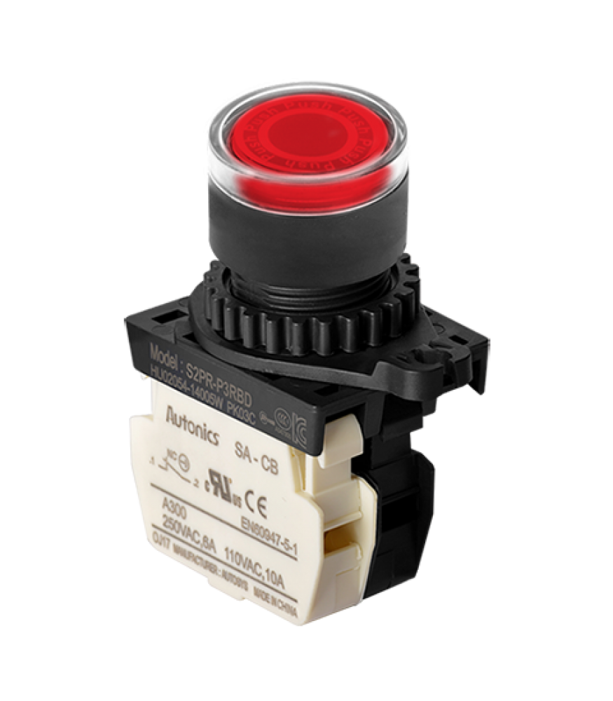 S2PR-P3RBDM KIRMIZI STOP/YAYLI/LEDLİ 24 VDC