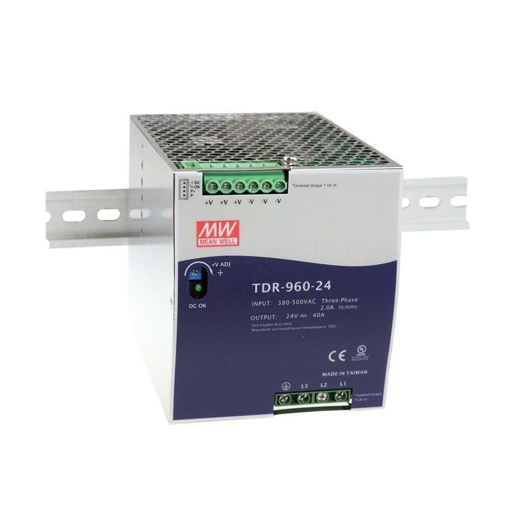 TDR-960-24 TDR96024 24Vdc 40.0Amp DIN Rail Trifaze  MEANWELL |