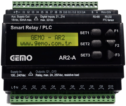 AR2-A-24VDC-14D-TR Akıllı Röle / PLC