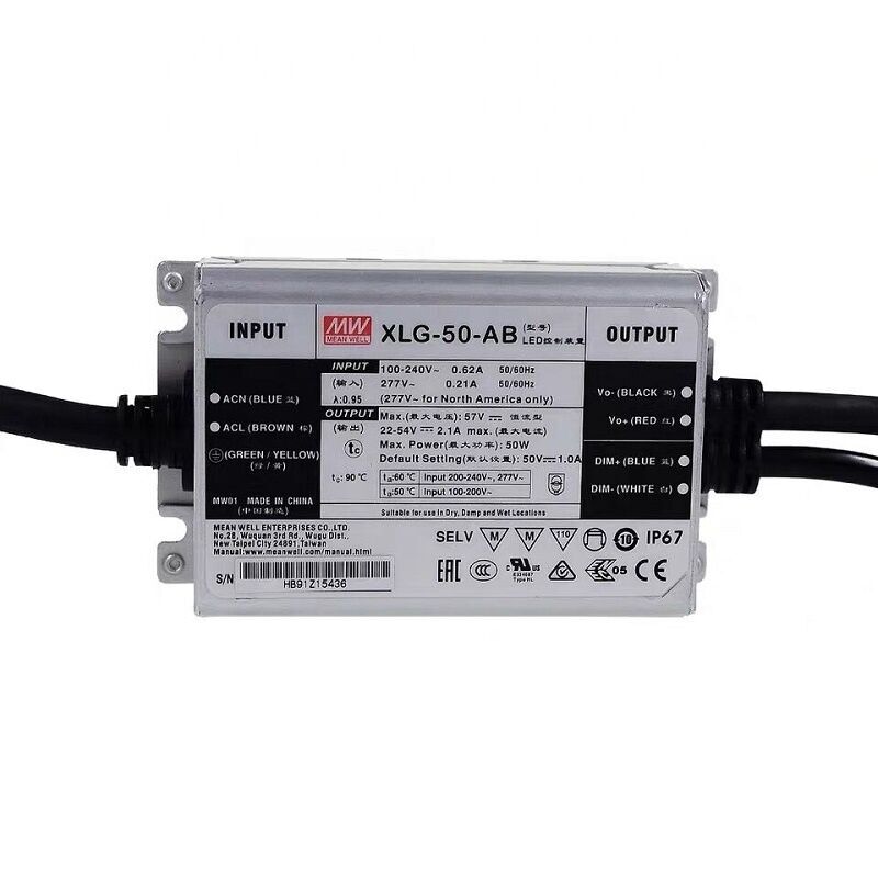 XLG-50-AB  22~54Vdc,530~2100mA Constant Power,DIM+ADJ.