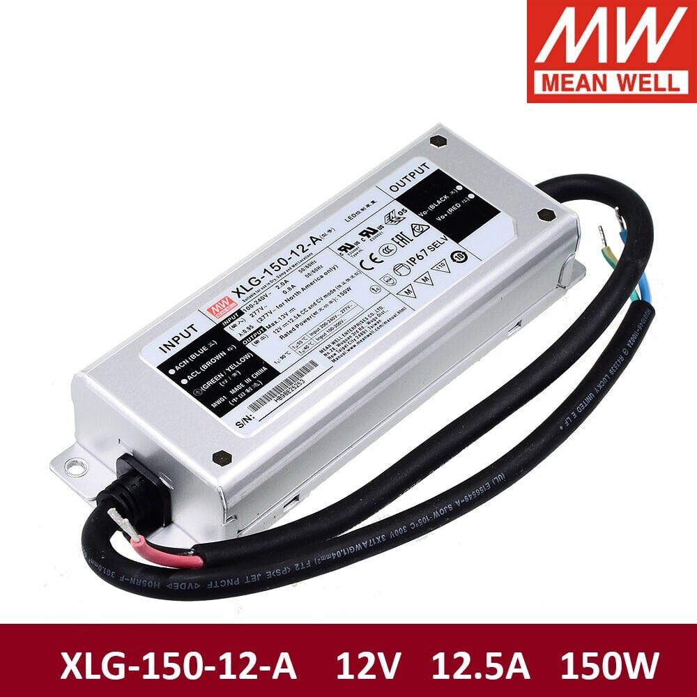 XLG-150-12-A XLG15012A 12Vdc,12.5Amp,Current Adj.,(8.4~12Vdc CC)  MEANWELL