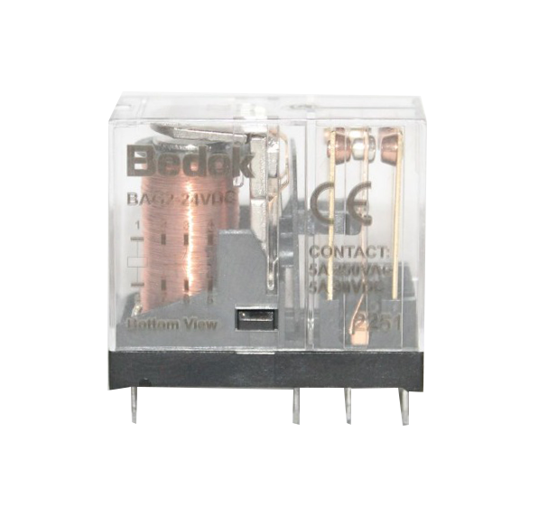 BAG2-24VDC  ÇİFT KONTAK  24DC İĞNE BACAK RÖLE