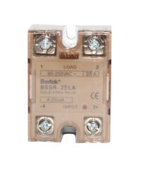BSSRE-25LA BEDOK 4-20MA Kontrol Girişi,90-250VAC Çıkış Voltajı,25A Monofaze SOLİD STATE RELAY(SSR Röle)