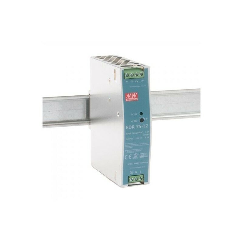 EDR-75-12 EDR7512 12Vdc 6.3Amp DIN Rail  MEANWELL |