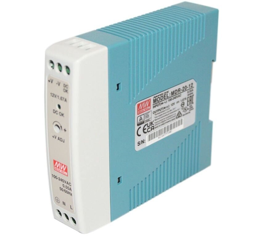MDR-020-12 MDR2012 12Vdc 1.67Amp DIN Rail  MEANWELL |
