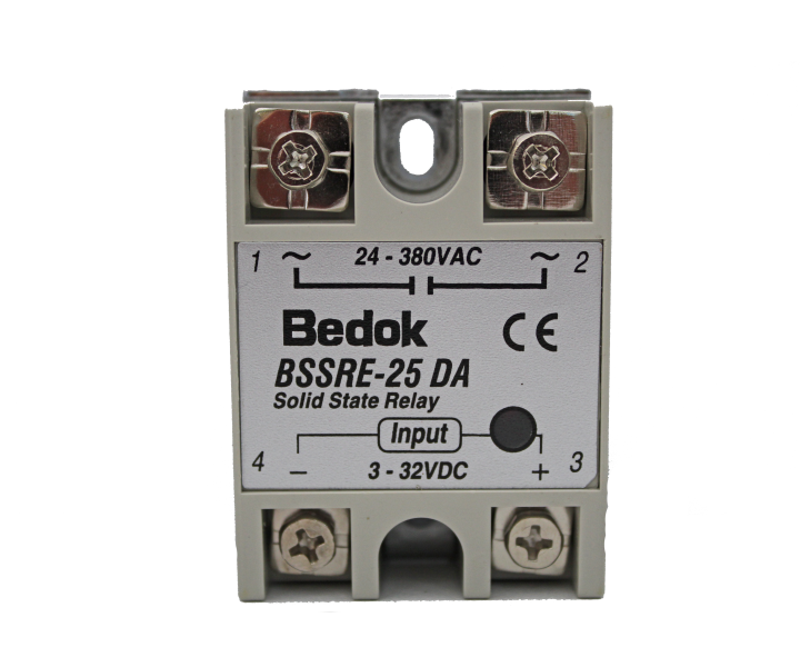 BSSRE-25DA BEDOK 3-32VDC Tetikleme,24-380VAC Çıkış Voltajı,25A Monofaze SOLİD STATE RELAY(SSR Röle)