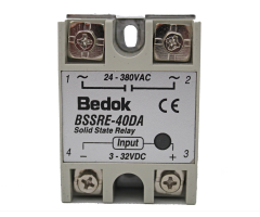 BSSRE-40DA BEDOK 3-32VDC Tetikleme,24-380VAC Çıkış Voltajı,40A Monofaze SOLİD STATE RELAY(SSR Röle)