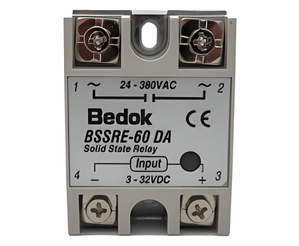 BSSRE-60DA BEDOK 3-32VDC Tetikleme,24-380VAC Çıkış Voltajı,60A Monofaze SOLİD STATE RELAY(SSR Röle)