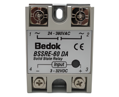 BSSRE-60DA BEDOK 3-32VDC Tetikleme,24-380VAC Çıkış Voltajı,60A Monofaze SOLİD STATE RELAY(SSR Röle)