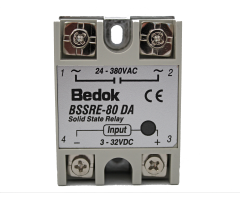 BSSRE-80DA BEDOK 3-32VDC Tetikleme,24-380VAC Çıkış Voltajı,80A Monofaze SOLİD STATE RELAY(SSR Röle)