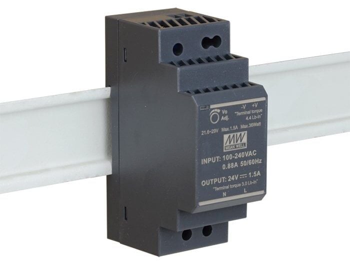 HDR-30-24 HDR3024 24Vdc 1.5Amp DIN Rail StepShape  MEANWELL |