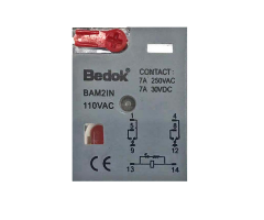 BAM2IN-12VAC  ÇİFT KONTAK 12AC 7A RÖLE