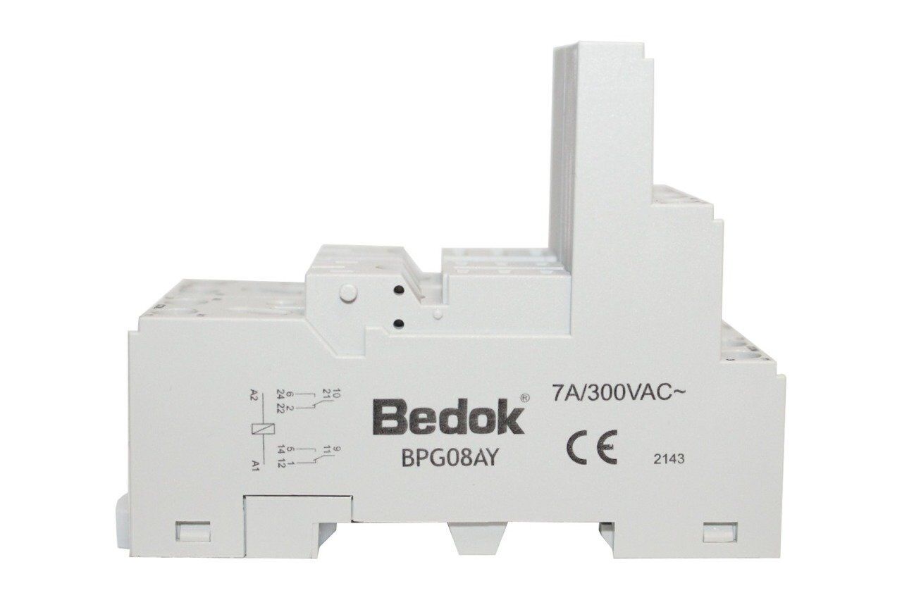 BPG08AY  7A/300VAC Çift Kontak 8 Pin Röle Soketi