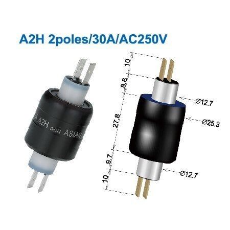 A2HTU A2H 2 Kutuplu 2X30A Slipring/Model 230 MERCOTAC Muadili