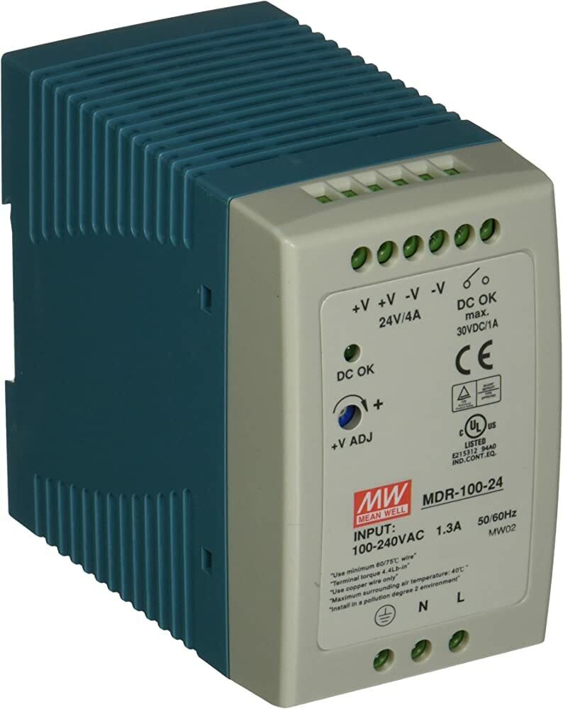 Meanwell MDR-100-24 24Vdc 4.0Amp Ray M.|PHOENIX  UNO-PS/1AC/24DC/100W Muadili