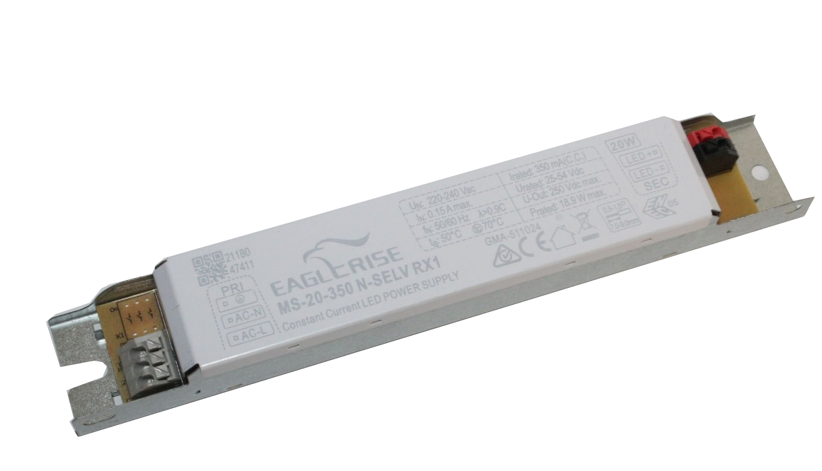 EG-MS-20-0350N-SELV-RX1  350mA 25~54Vdc PF>0.95 IP20 Slim