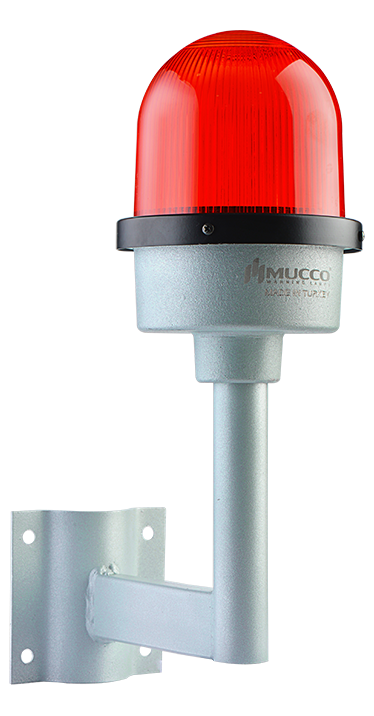 D1-22 TEK KOLLU METAL UÇAK İKAZ LAMBASI 85-260V AC/DC