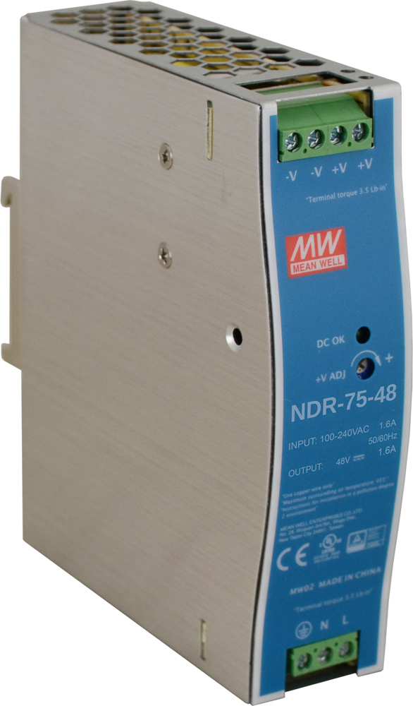NDR-75-48  48Vdc 1.6Amp DIN Rail