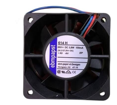 Ebmpapst 614H Aksiyel Soğutma Fanı 24V DC 60x60x25 mm - Yüksek Devirli / Kompakt