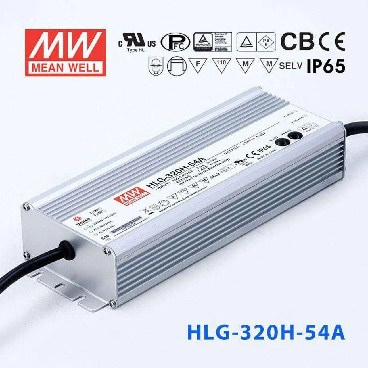 HLG-320H-54A HLG320H54A 54Vdc 5.95Amp ADJ MEANWELL
