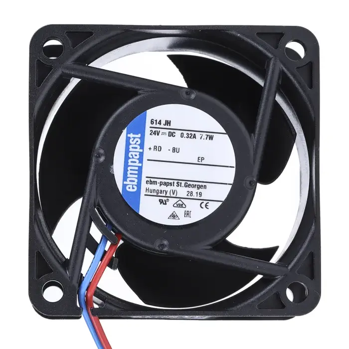 Ebmpapst 614JH Aksiyel Soğutma Fanı 24V DC 60x60x32 mm - Yüksek Basınçlı / Ekstra Derin Gövde