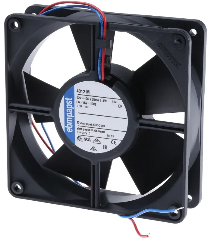 Ebmpapst 4312M Aksiyel Soğutma Fanı 12V DC 120x120x32 mm - Orta Devir / Sessiz ve Performanslı