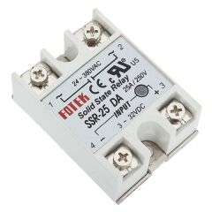 SSR-25DA FOTEK 3-32VDC Tetikleme,24-380VAC Çıkış Voltajı,25A Monofaze SOLİD STATE RELAY(SSR Röle)