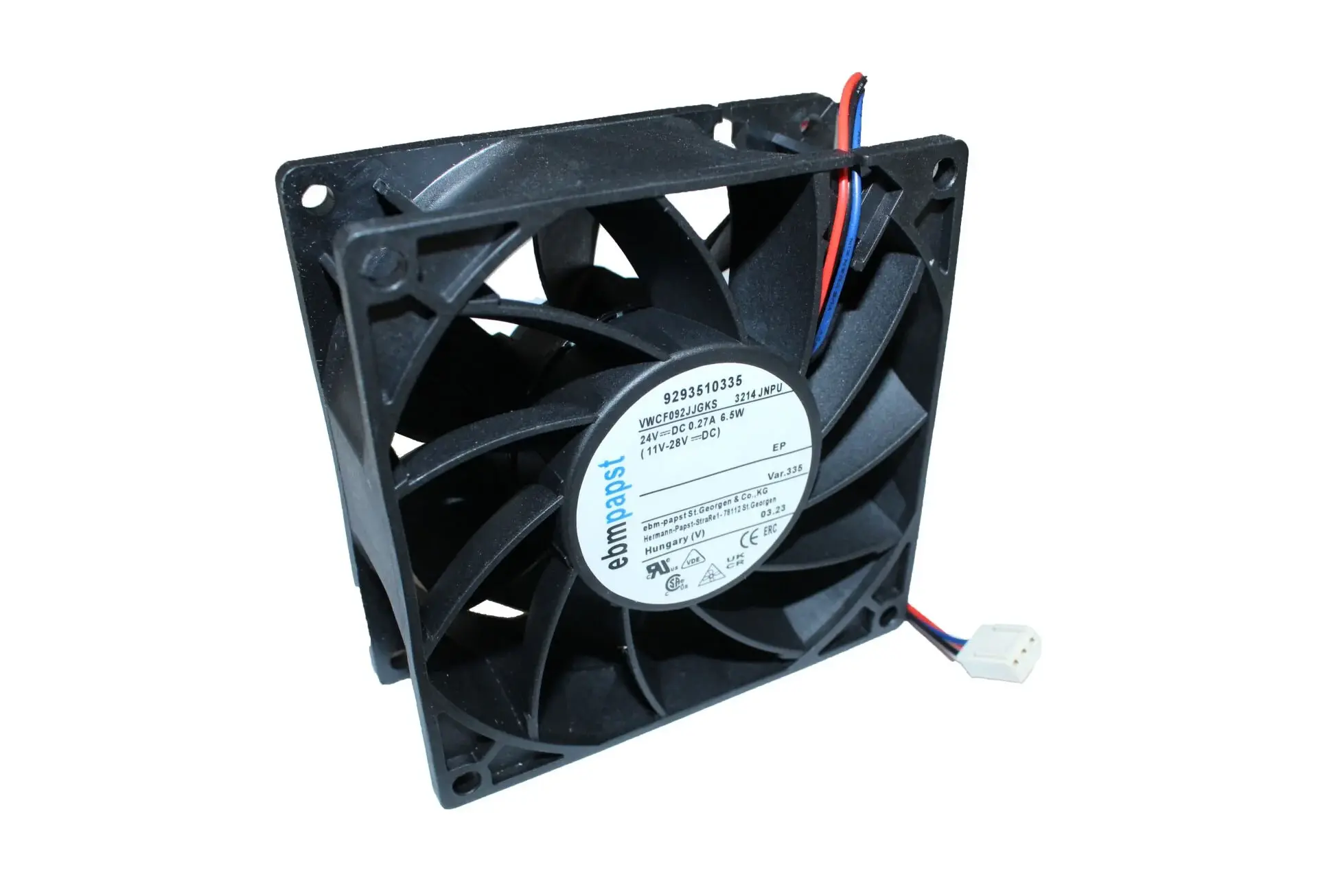 Ebmpapst 3214JNPU Aksiyel Soğutma Fanı 24V DC 92x92x38 mm - Yüksek Basınçlı / IP68 Su ve Toz Korumalı