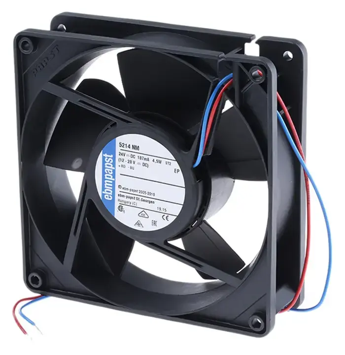Ebmpapst 5214NM Aksiyel Soğutma Fanı 24V DC 120x120x38 mm - Endüstriyel Sınıf Fiberglas Gövde / Bilyalı Yataklı
