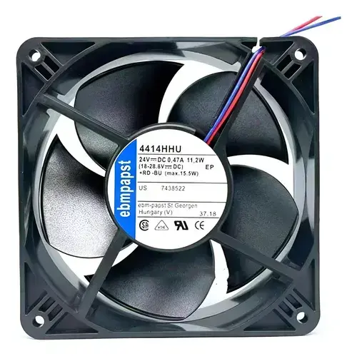 Ebmpapst 4414HHU Aksiyel Soğutma Fanı 24V DC 119x119x38 mm - Ultra Yüksek Devir (HHU Class) / Metal Dış Çerçeve / Bilyalı Yataklı