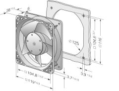 Ebmpapst 4114NHH DC Aksiyel Fan 24V 119x119x38mm Yüksek Hızlı Bilyalı Yatak Metal Gövde