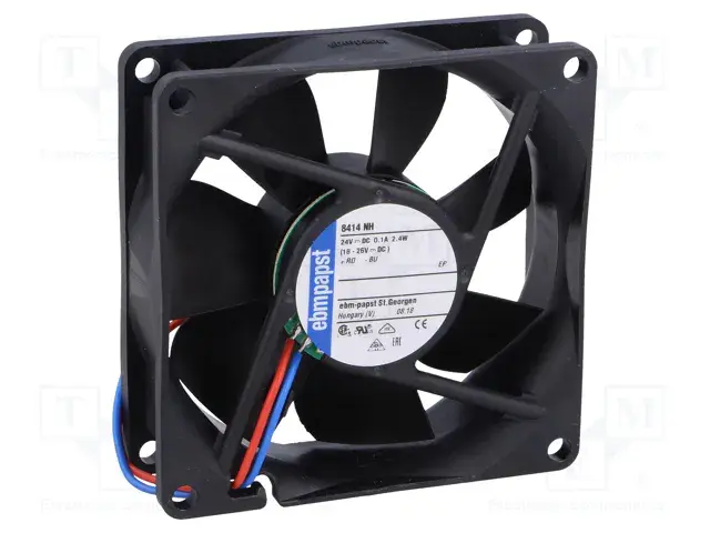 Ebmpapst 8414NH DC Aksiyel Fan 24V 80x80x25mm 79m³/h 2 Kablolu