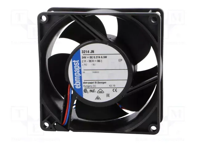Ebmpapst 3214JN DC Aksiyel Fan 24V 92x92x38mm Bilyalı Yatak Yüksek Performans