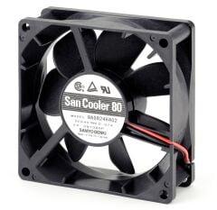 SANYO DENKI San Ace 80 9A0824H402 DC Soğutma Fanı 24V DC 80x80x25 mm - Bilyalı Aksiyel Fan