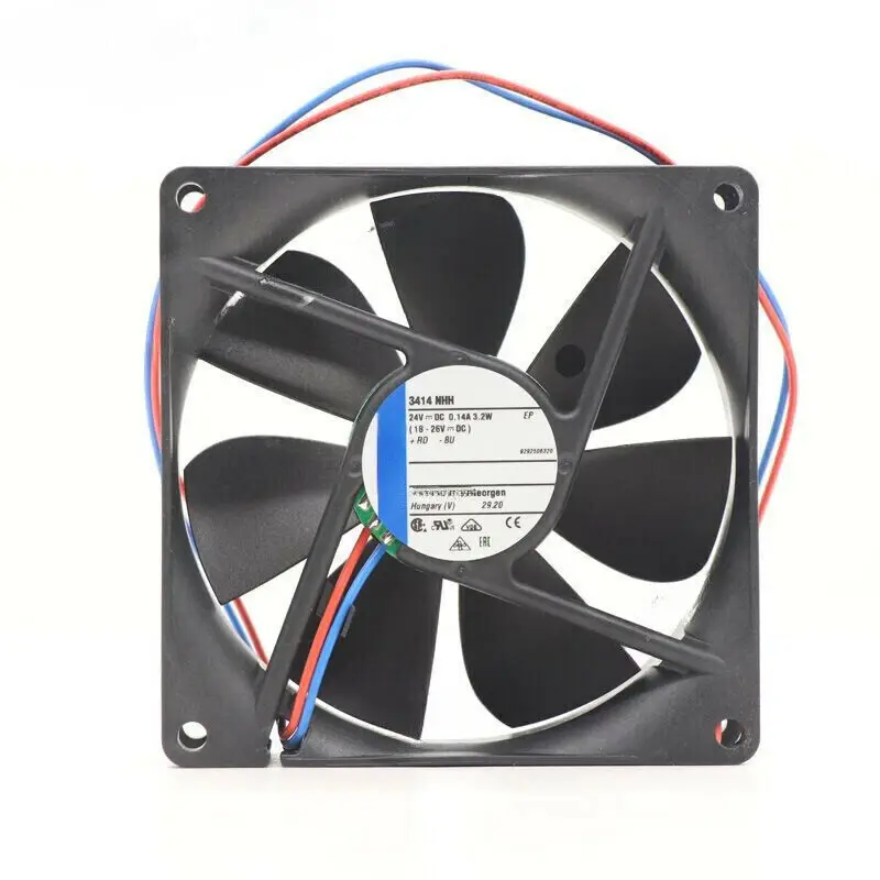 Ebmpapst 3414NHH DC Soğutma Fanı 24V DC 92x92x25 mm - Bilyalı Aksiyel Fan
