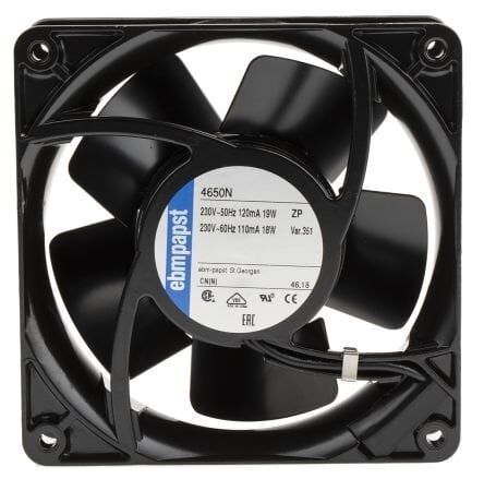 4650N AC Aksiyel Fan/ 120X120X38mm Metal Kare Fan/Rulmanlı 230VAC  EBMPAPST |