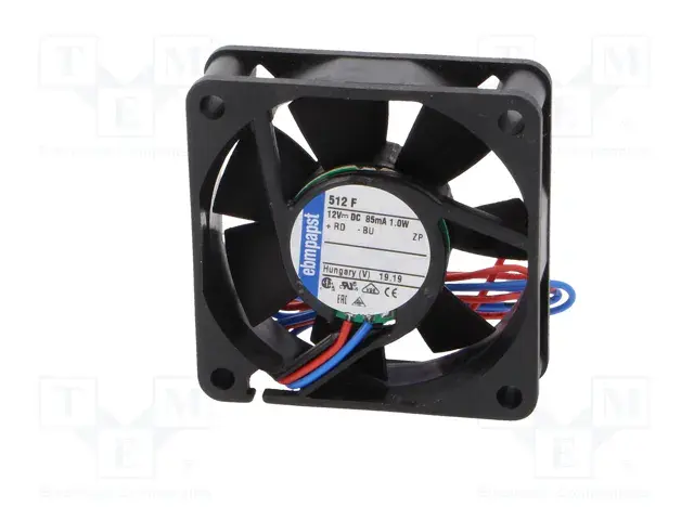 Ebmpapst 512F DC Aksiyel Fan 12V 50x50x15mm Bilyalı Yatak Ultra İnce (Slim)