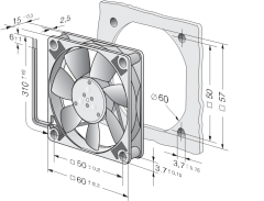 EBMPAPST 614F 60x60x25 mm 24V DC Axial Kompakt Fan