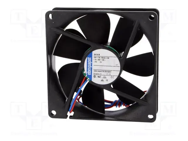 Ebmpapst 3414N DC Aksiyel Fan 24V 92x92x32mm Bilyalı Yatak Metal Gövde